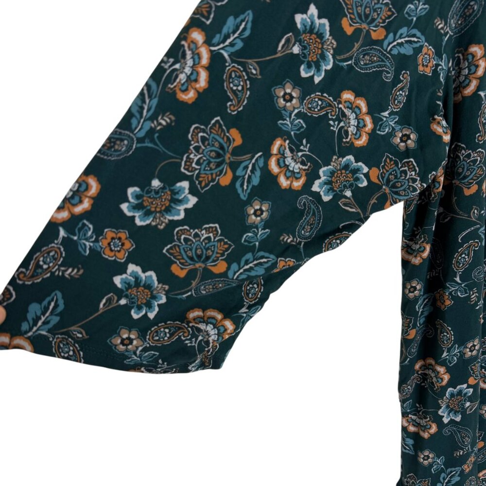 J Jill Wearever Collection Tunic Knit Top Blouse Shirt Floral Paisley 4X - Picture 4 of 11